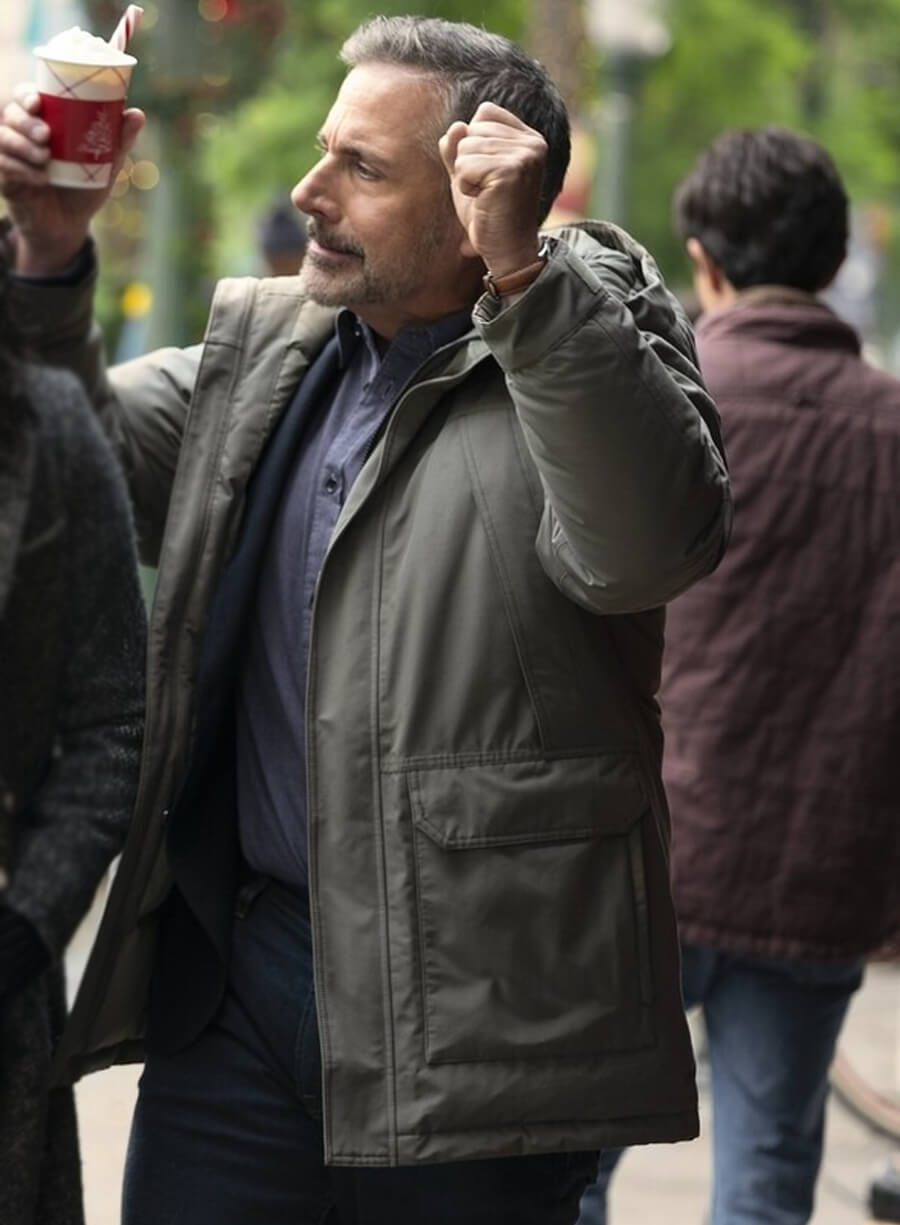 Steve Carell Rooster 2026 Greg Russo Grey Jacket
