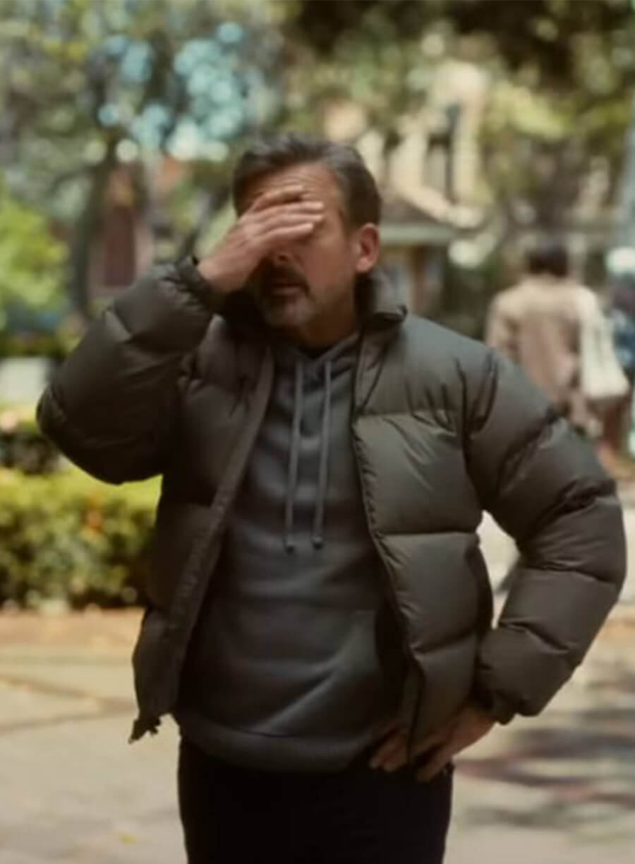 Steve Carell Rooster 2026 Greg Russo Puffer Jacket