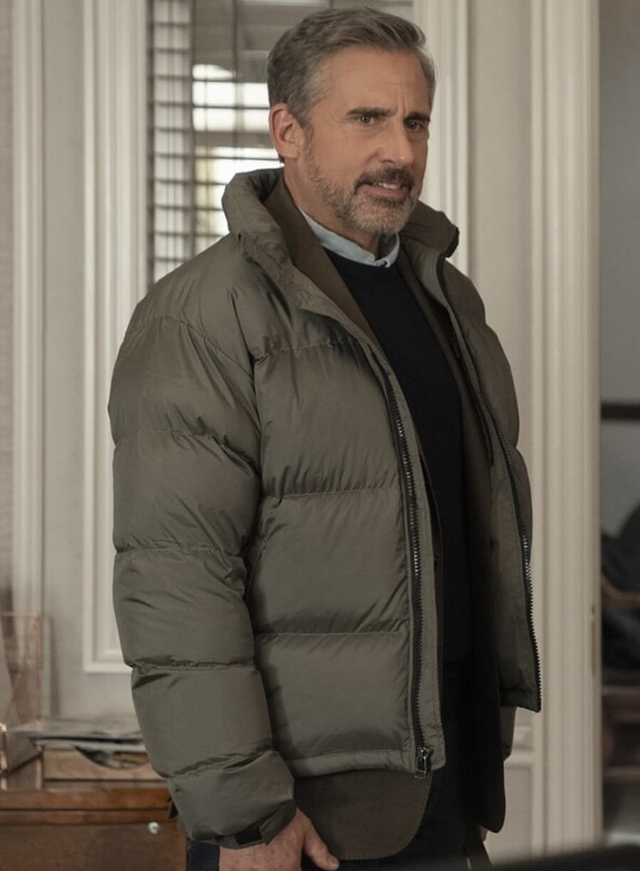 Steve Carell Rooster 2026 Greg Russo Puffer Jacket