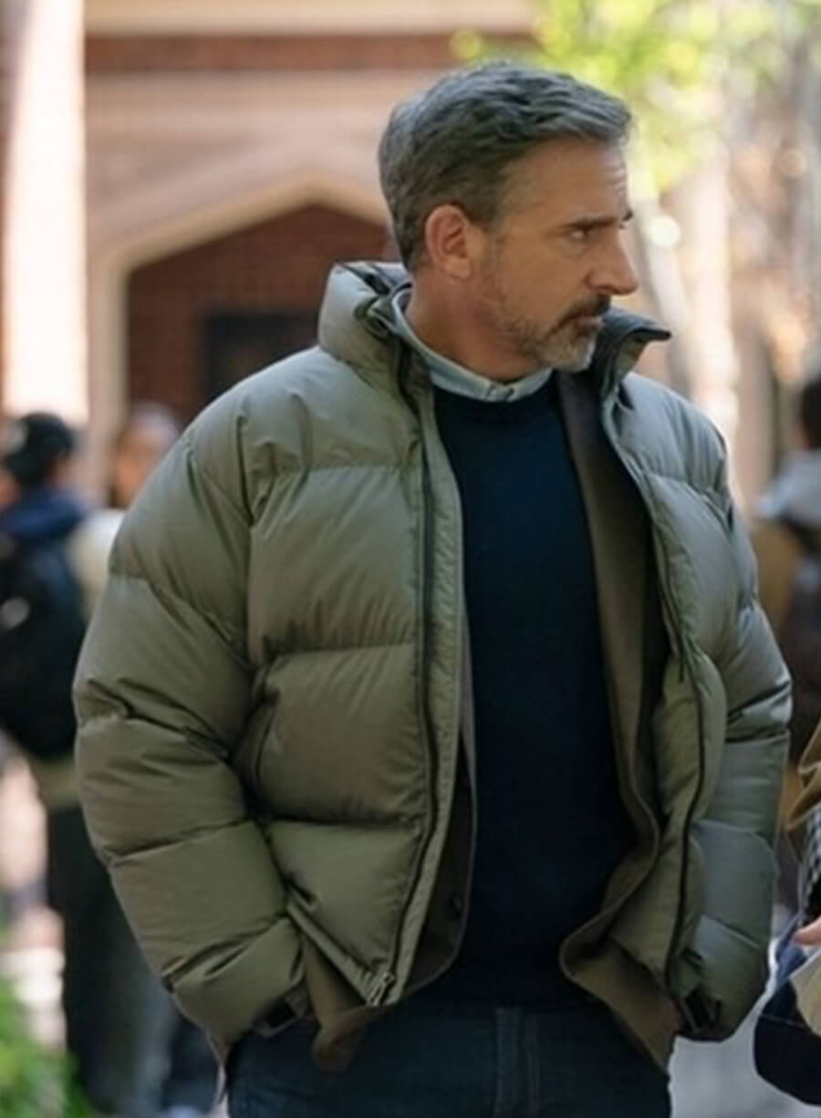 Steve Carell Rooster 2026 Greg Russo Puffer Jacket