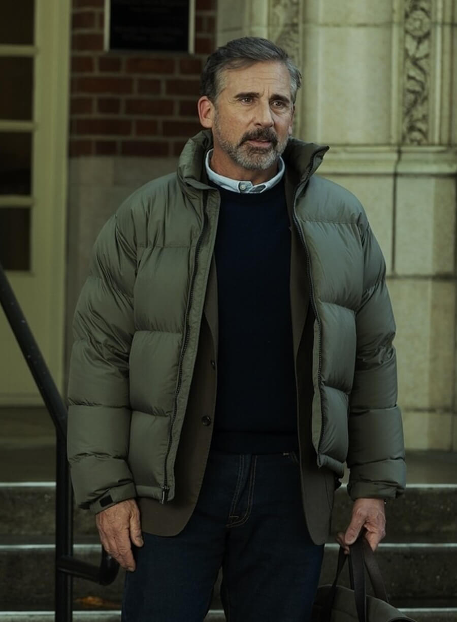 Steve Carell Rooster 2026 Greg Russo Puffer Jacket