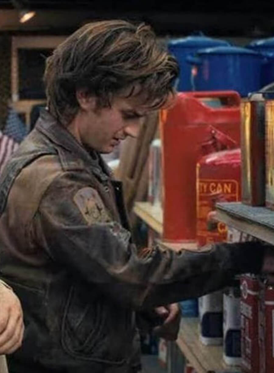 Steve Harrington Stranger Things Joe Keery Distressed Leather Jacket