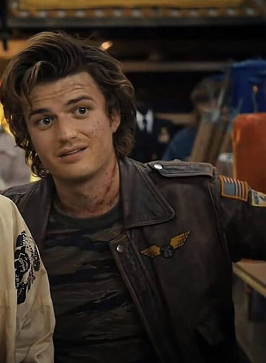 Steve Harrington Stranger Things Joe Keery Distressed Leather Jacket
