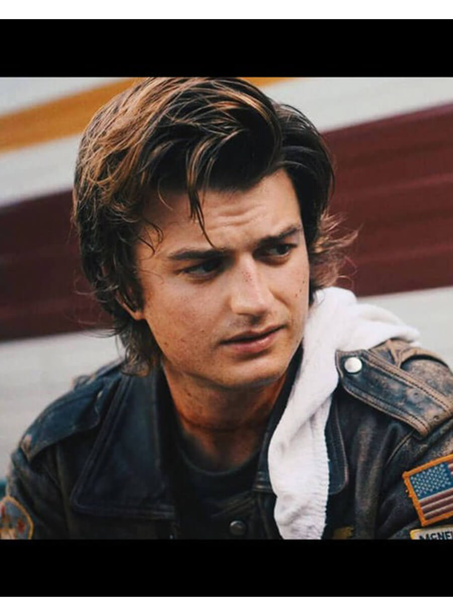 Steve Harrington Stranger Things Joe Keery Distressed Leather Jacket