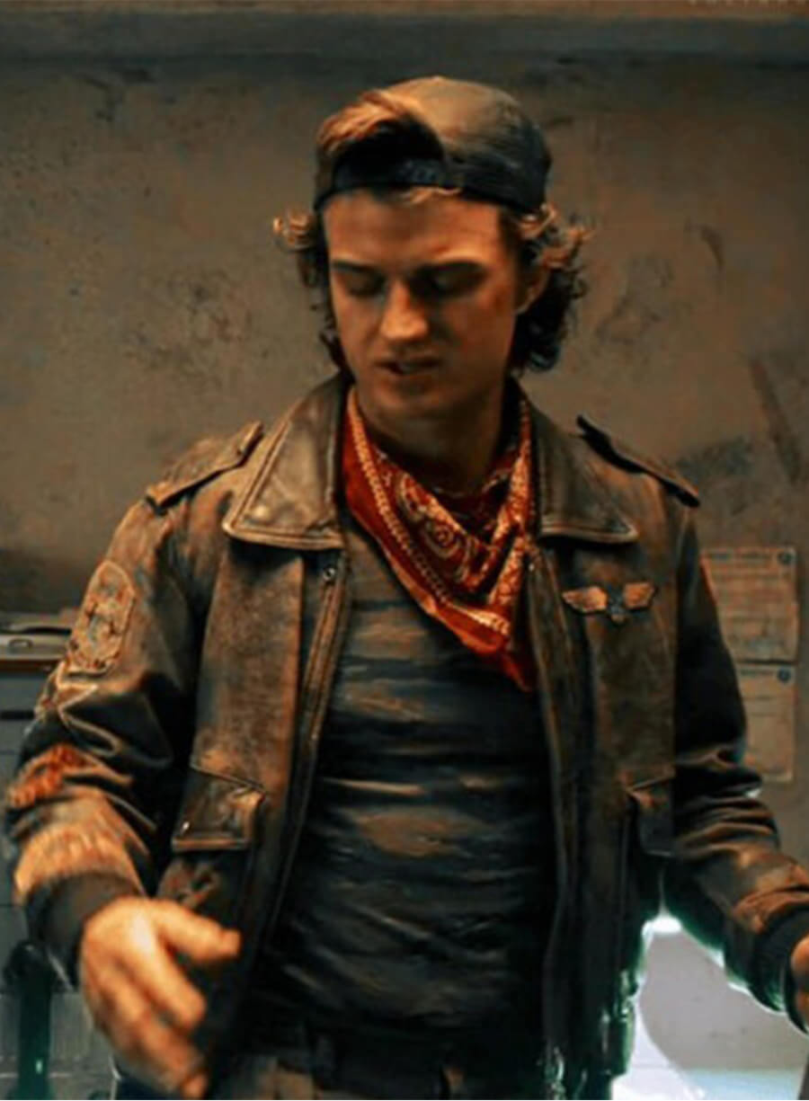 Steve Harrington Stranger Things Joe Keery Distressed Leather Jacket