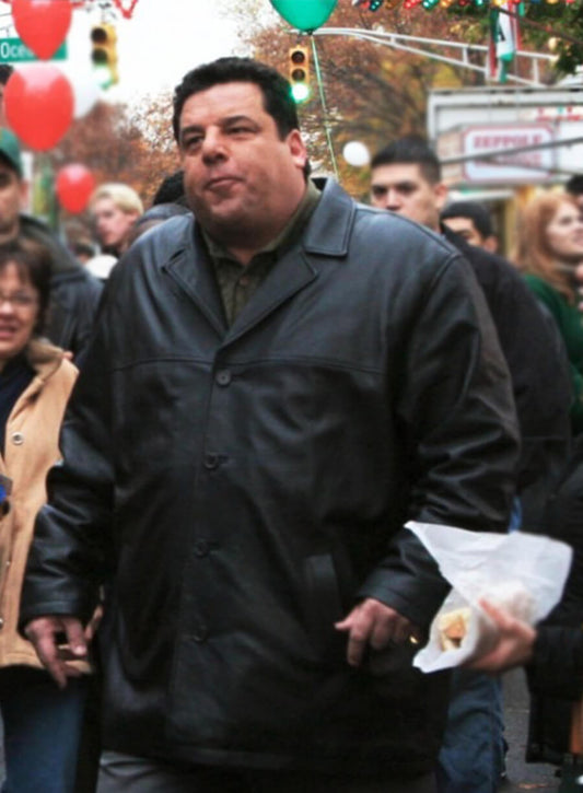 Steve Schirripa The Sopranos Boby Bacala Black Leather Jacket 
