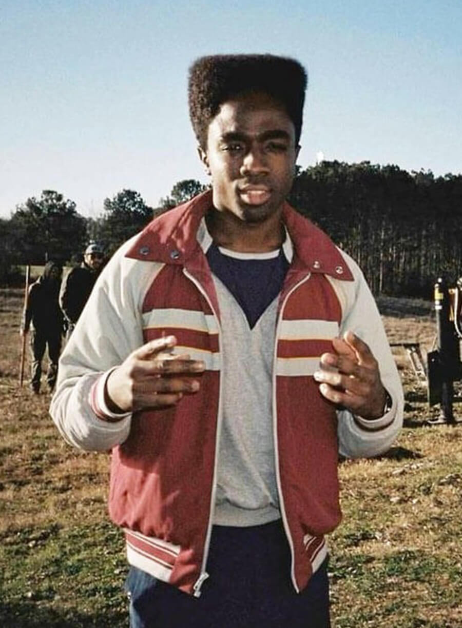 Stranger Things Lucas Sinclair S05 Red Bomber Jacket