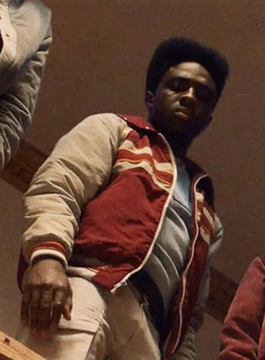 Stranger Things Lucas Sinclair S05 Red Bomber Jacket