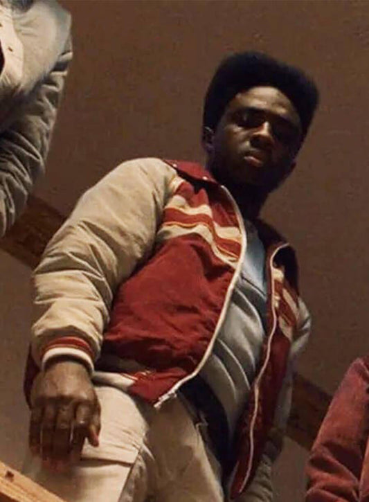 Stranger Things Lucas Sinclair S05 Red Bomber Jacket