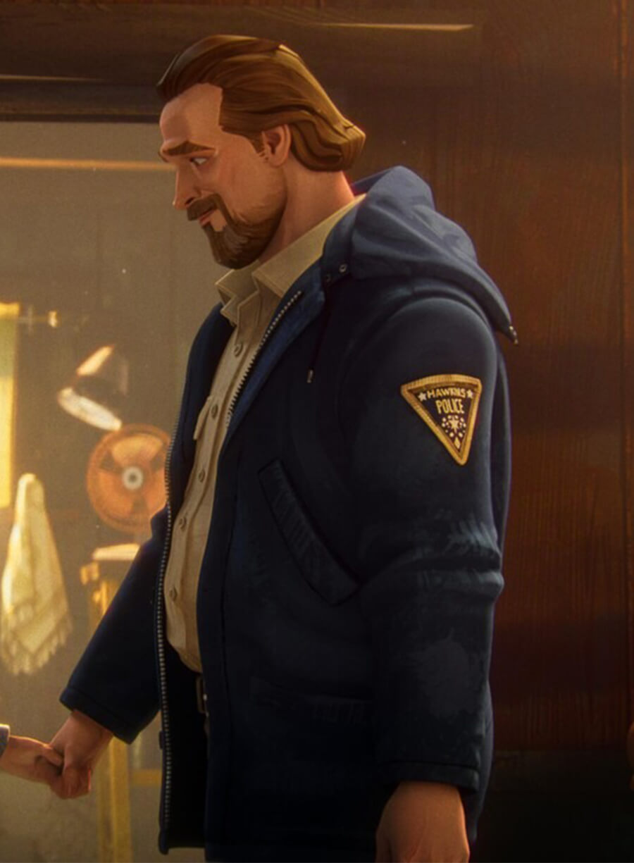 Stranger Things Tales from 85 Brett Gipson Blue Hooded Zip-up Jacket