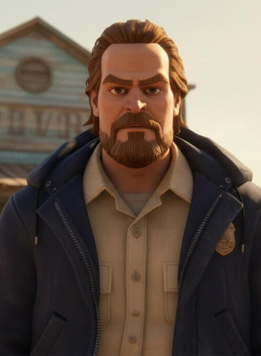 Stranger Things Tales from 85 Brett Gipson Blue Hooded Zip-up Jacket