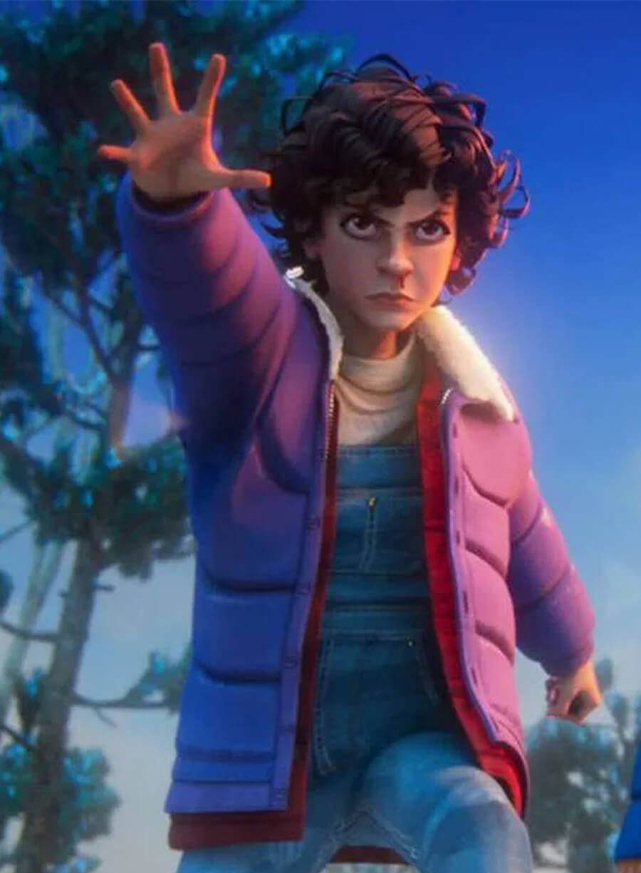 Stranger Things Tales from 85 Eleven Purple Fur Jacket
