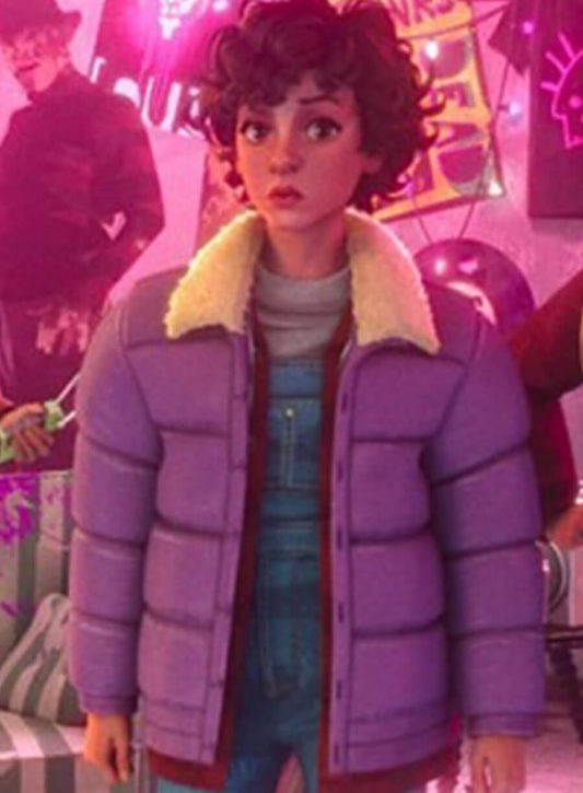 Stranger Things Tales from 85 Eleven Purple Fur Jacket