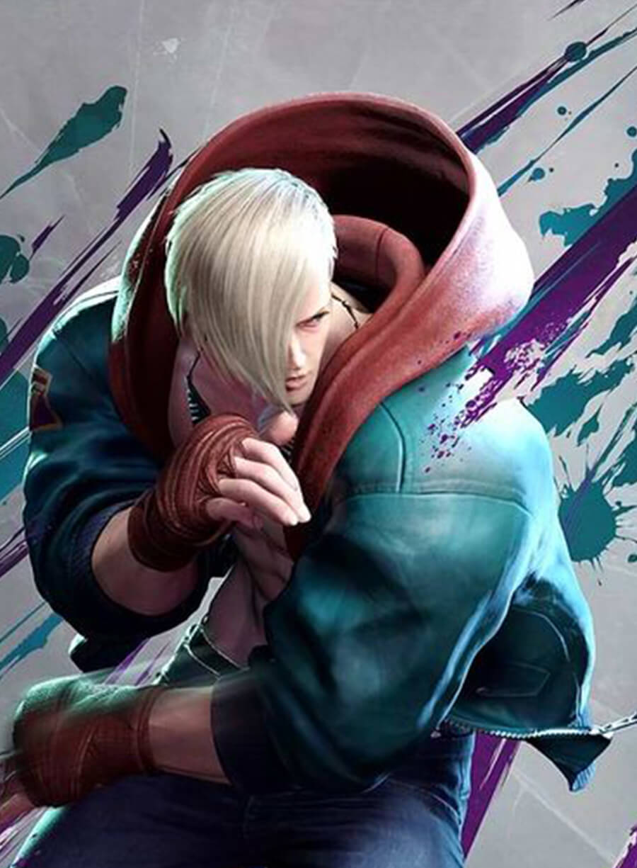 Street Fighter 6 ED Blue Leather Jacket