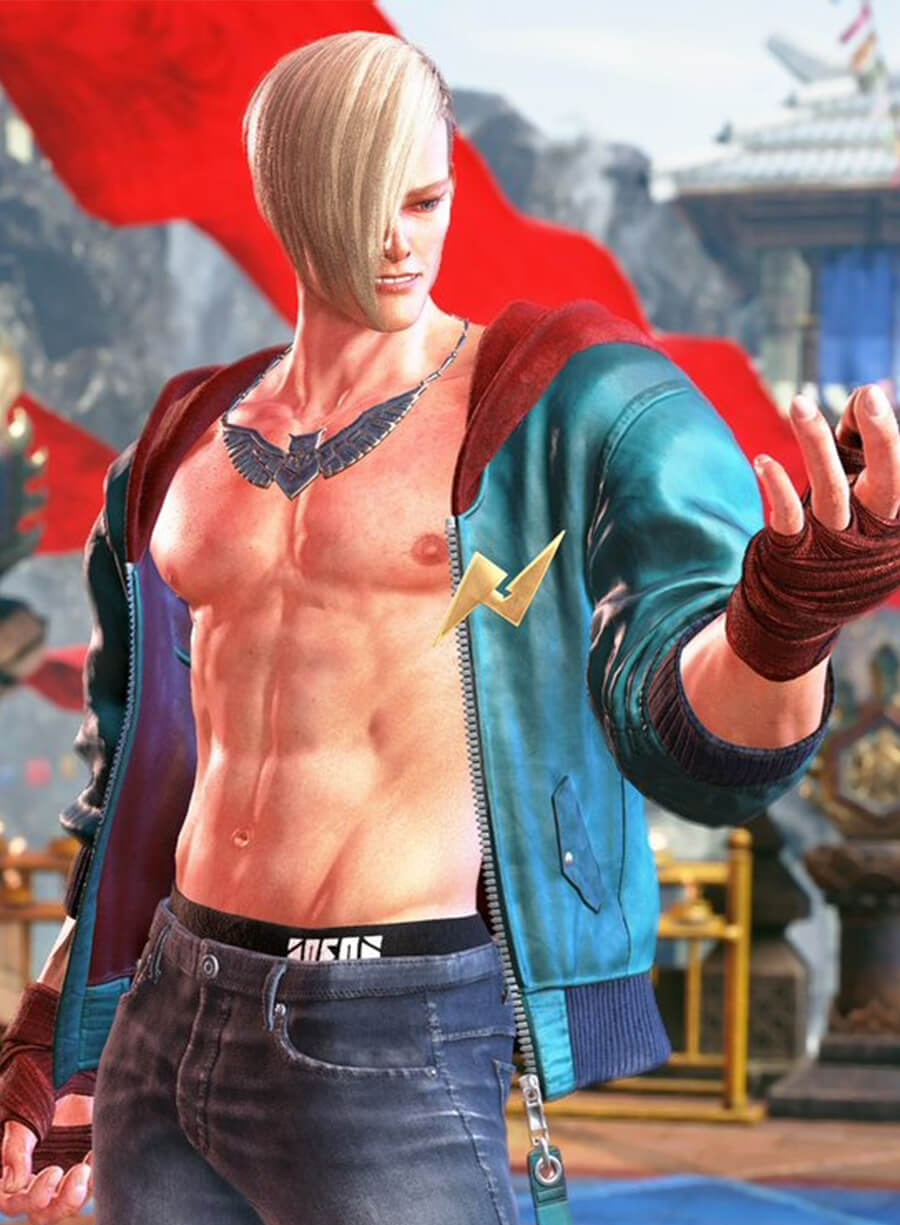Street Fighter 6 ED Blue Leather Jacket