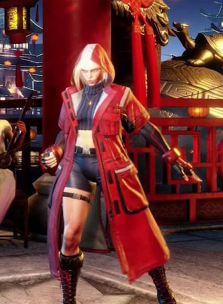 Street Fighter 6 Game Cammy Red Leather Coat