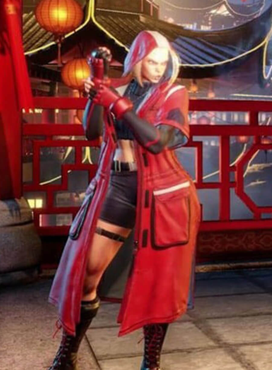 Street Fighter 6 Game Cammy Red Leather Coat