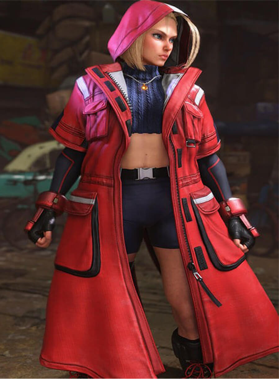 Street Fighter 6 Game Cammy Red Leather Coat