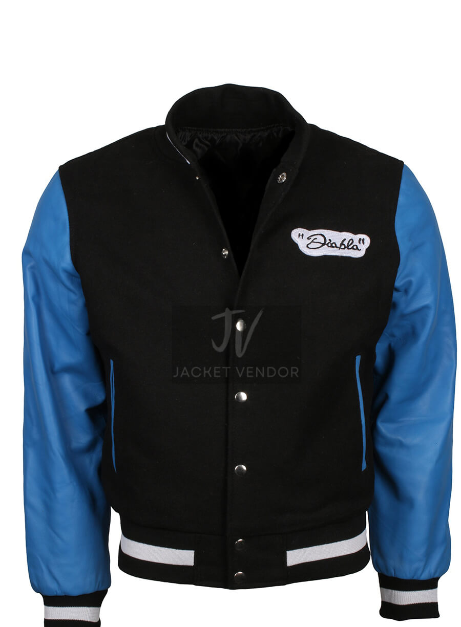 Suicide Squad El Diablo Black and Blue Varsity Jacket