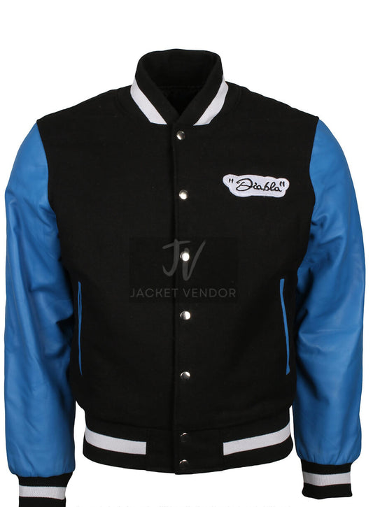 Suicide Squad El Diablo Black and Blue Varsity Jacket