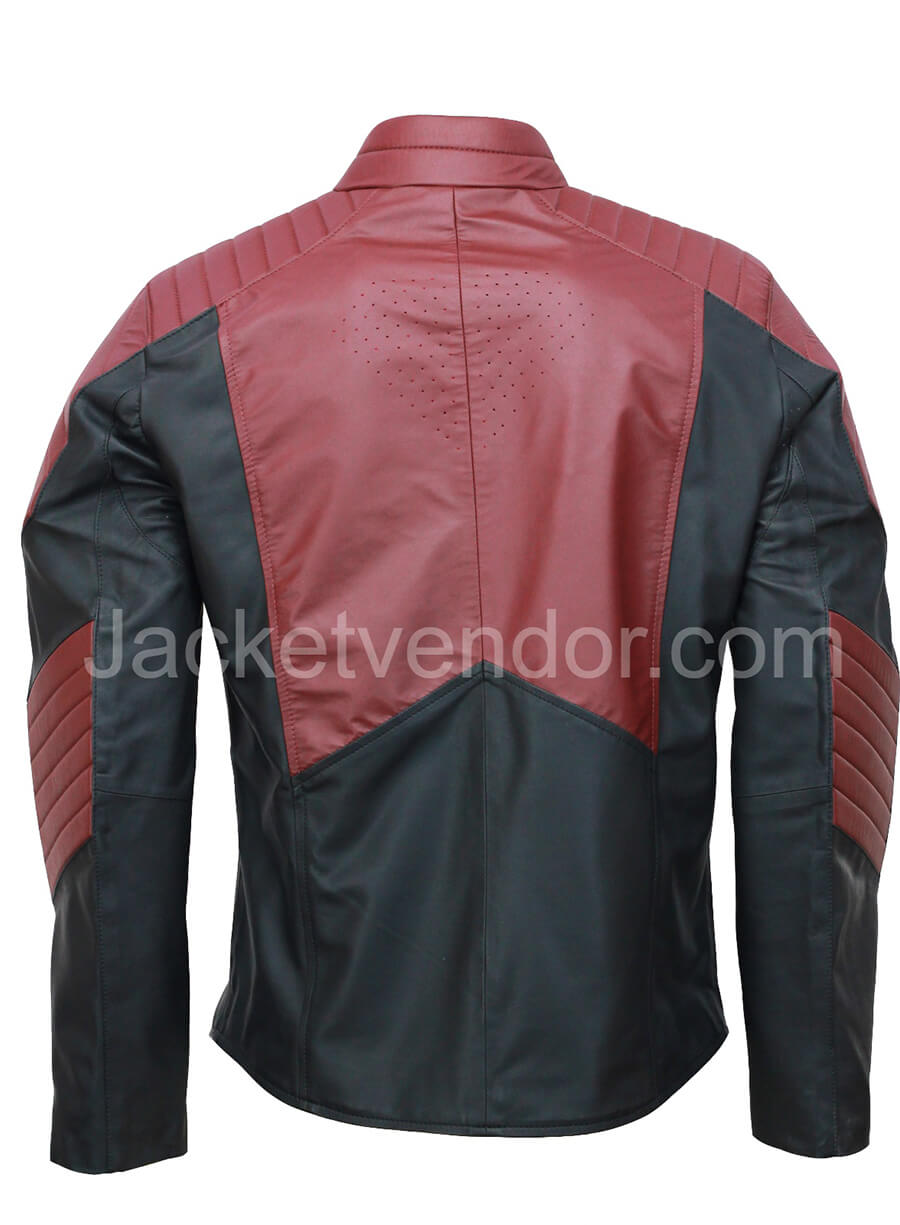 Superman Smallville Maroon and Black Leather Jacket
