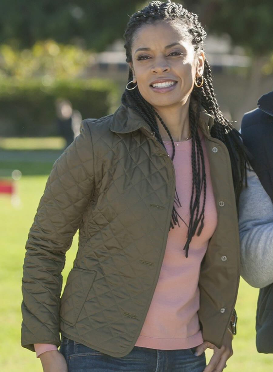 Susan Kelechi Watson This IS Us Beth Green Quilted Jacket