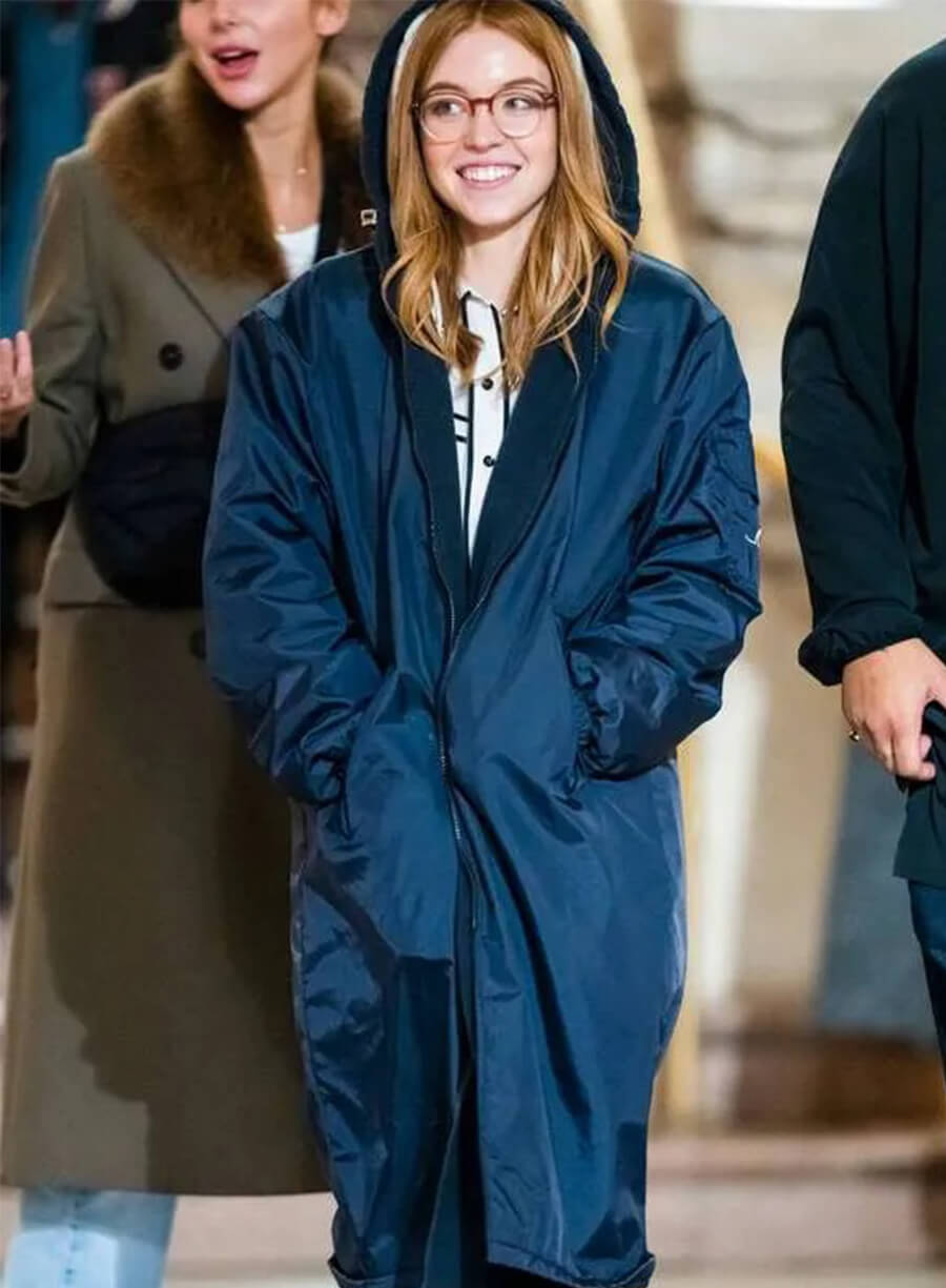 Sydney Sweeney Madame Web Julia Blue Hooded Coat 
