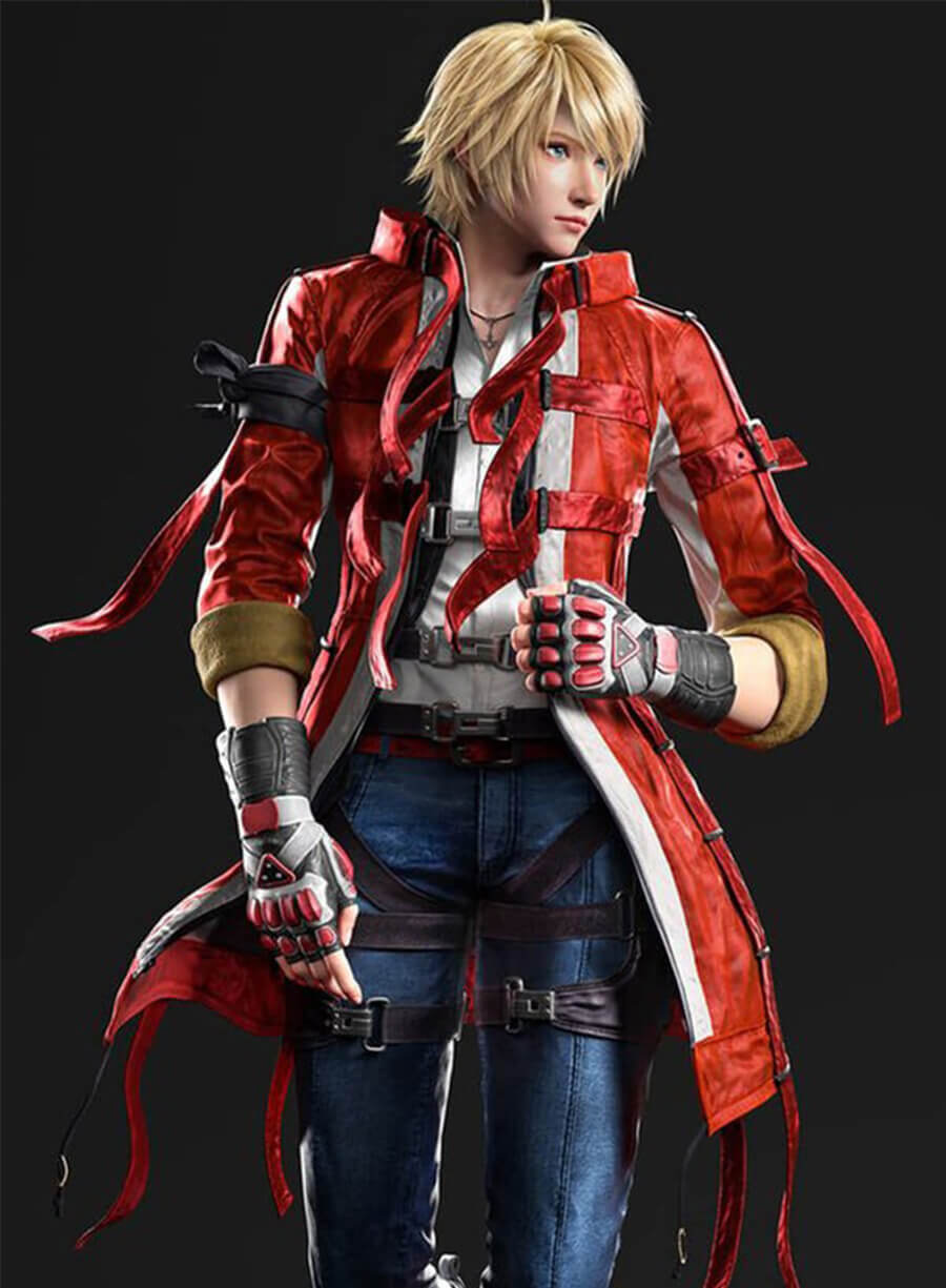 Tekken 8 Game Leo Kliesen Red Leather Coat