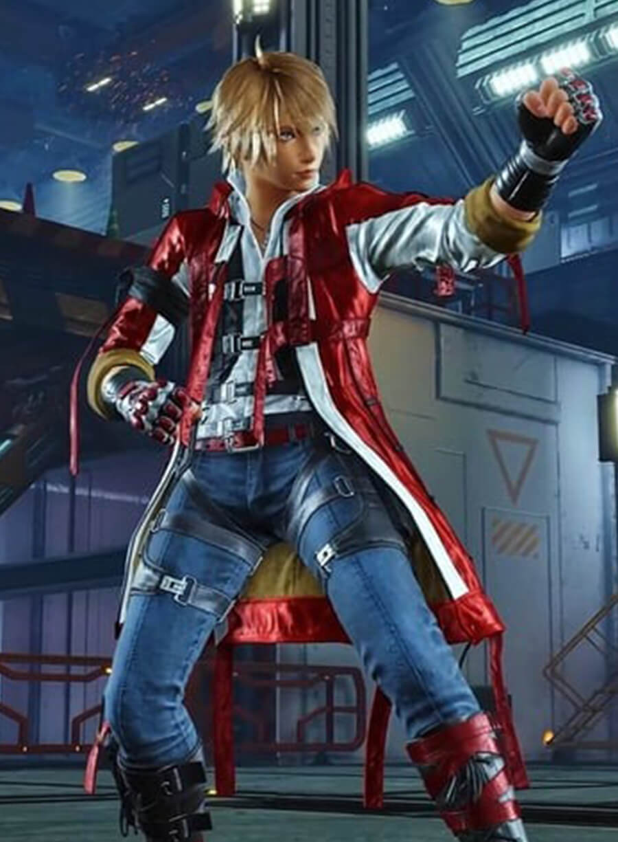 Tekken 8 Game Leo Kliesen Red Leather Coat