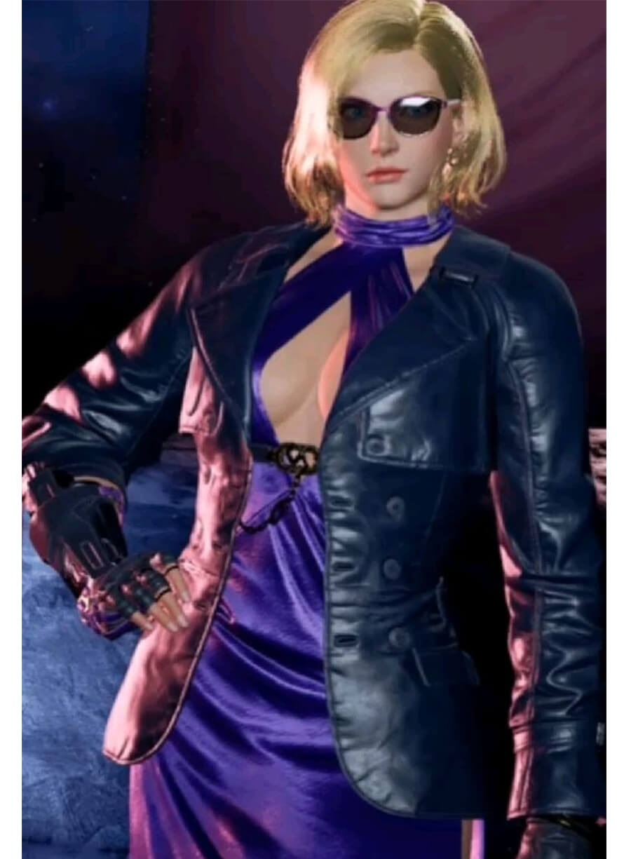 Tekken 8 Nina Williams Black Leather Jacket