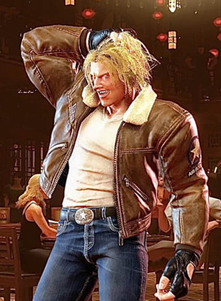 Terry Borgard Street Fighter 6 Game Brown Leather Jacket