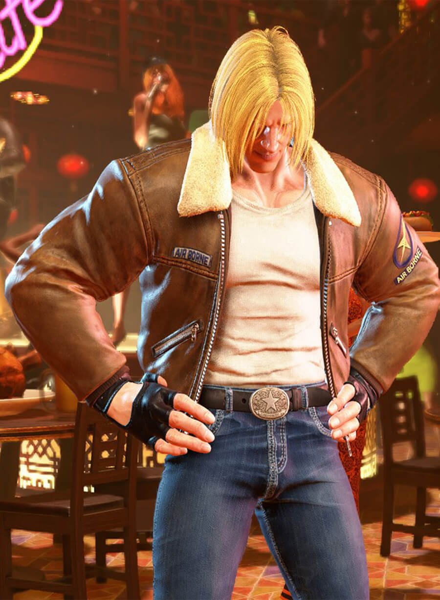 Terry Borgard Street Fighter 6 Game Brown Leather Jacket