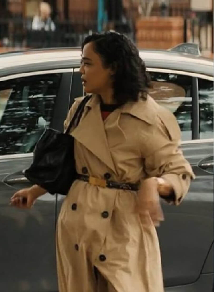 Tessa Thompson His & Hers 2026 Anna Andrews Beige Trench Coat