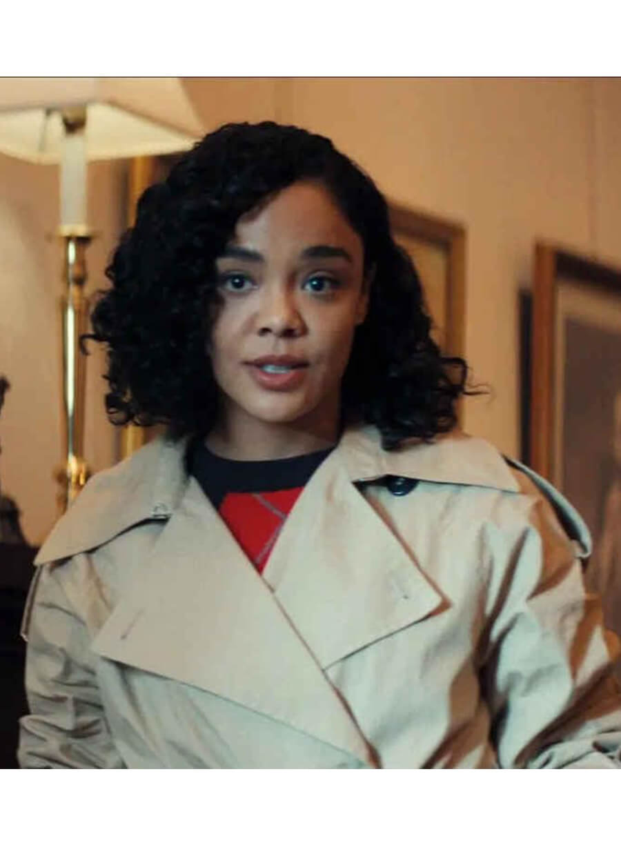Tessa Thompson His & Hers 2026 Anna Andrews Beige Trench Coat