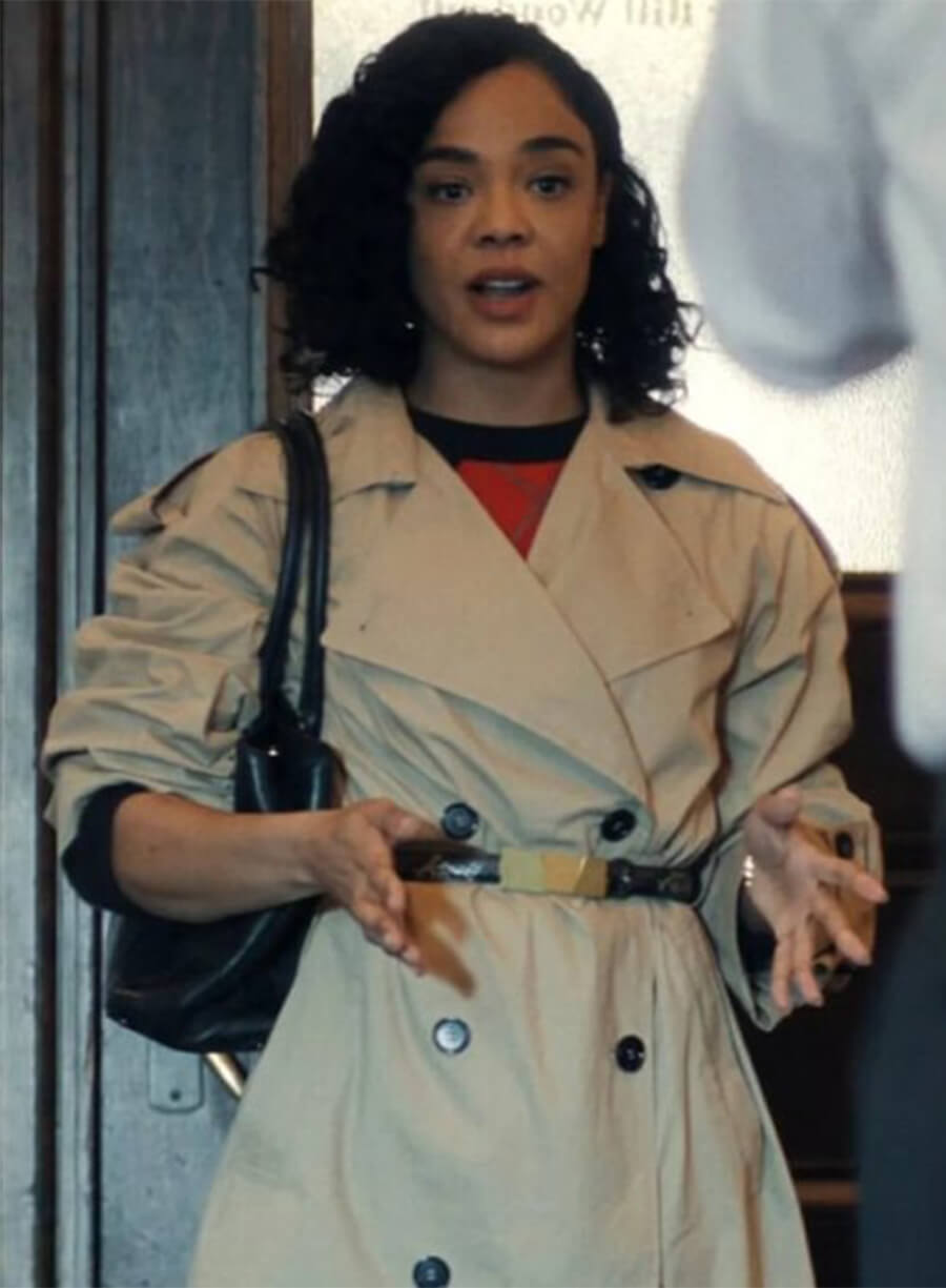 Tessa Thompson His & Hers 2026 Anna Andrews Beige Trench Coat