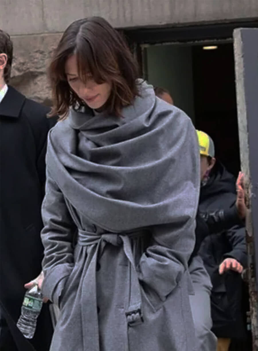 The Beauty Rebecca Hall Jordan Bennett Grey Coat