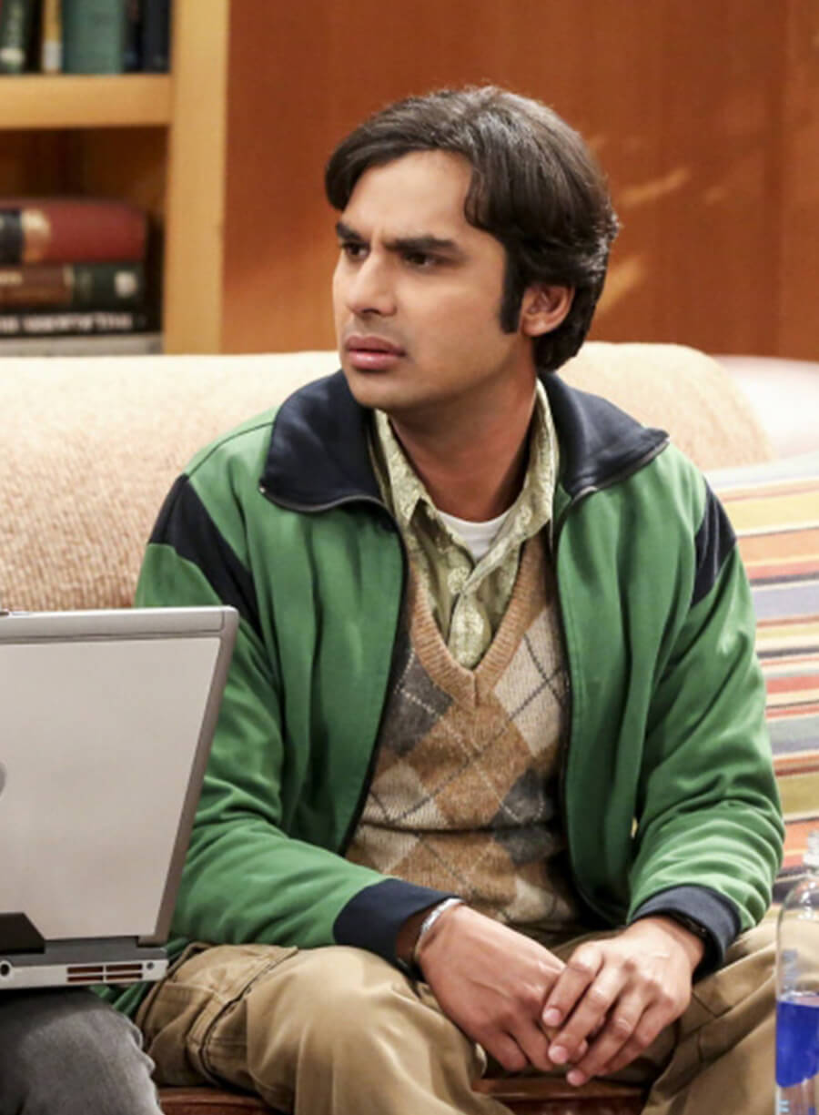 The Big Bang Theory Raj Koothrappali Green Black Jacket