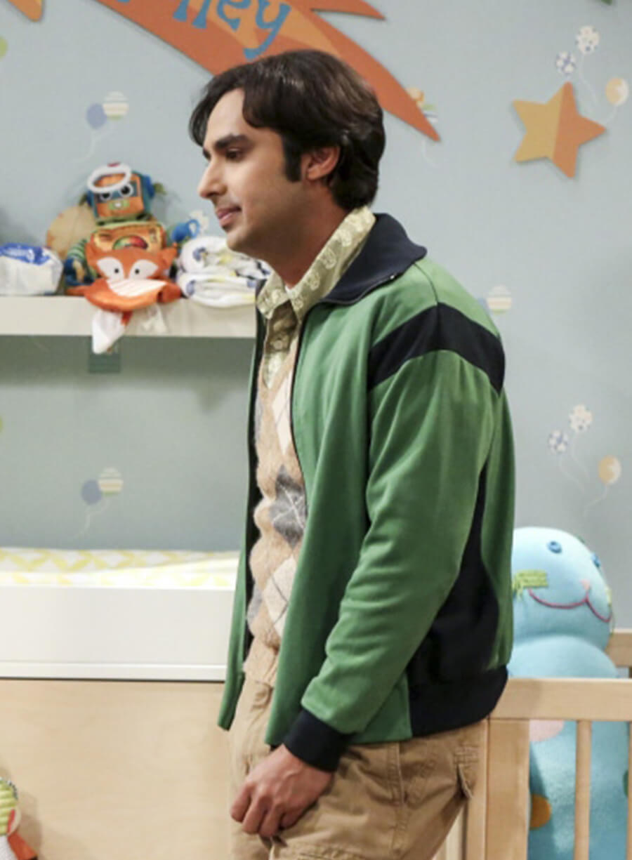 The Big Bang Theory Raj Koothrappali Green Black Jacket