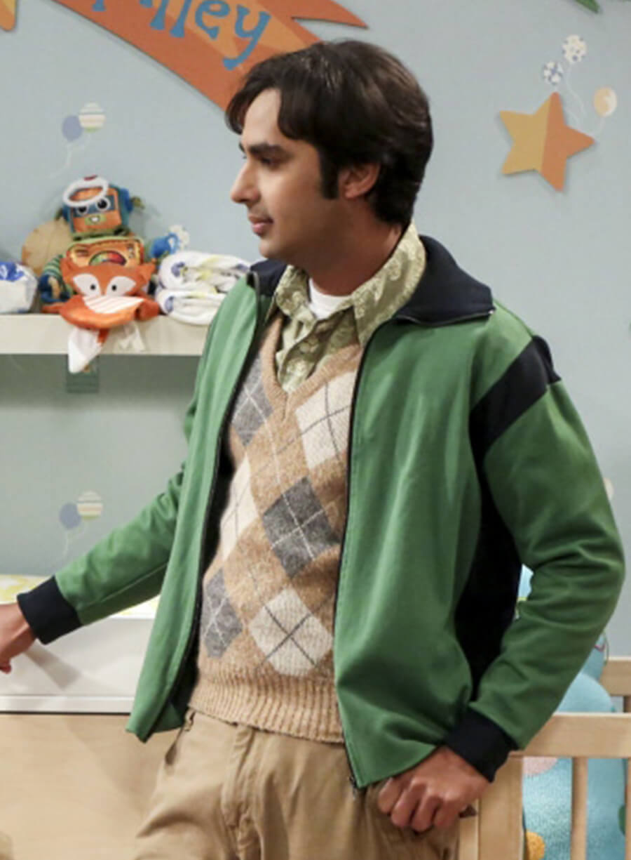 The Big Bang Theory Raj Koothrappali Green Black Jacket