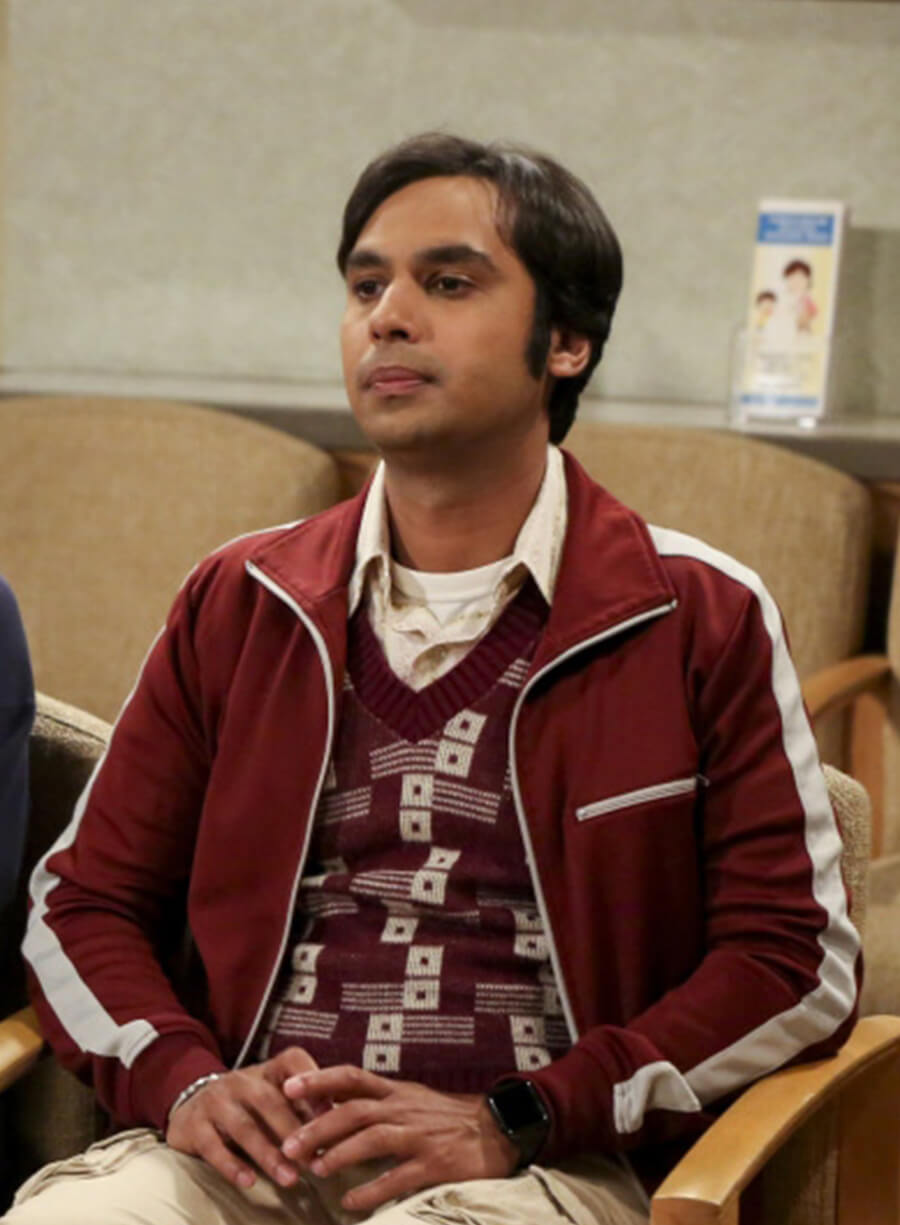 The Big Bang Theory Raj Maroon White Jacket