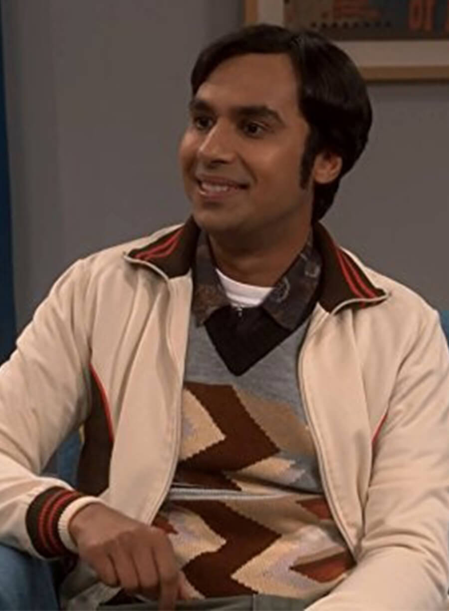 The Big Bang Theory Raj White Brown Track Jacket