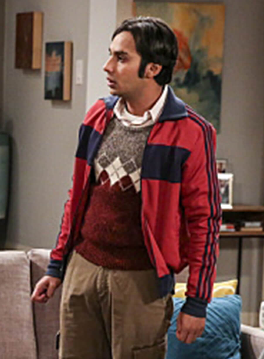 The Big Bang Theory Season 9 Raj Red Blue Track Jacket