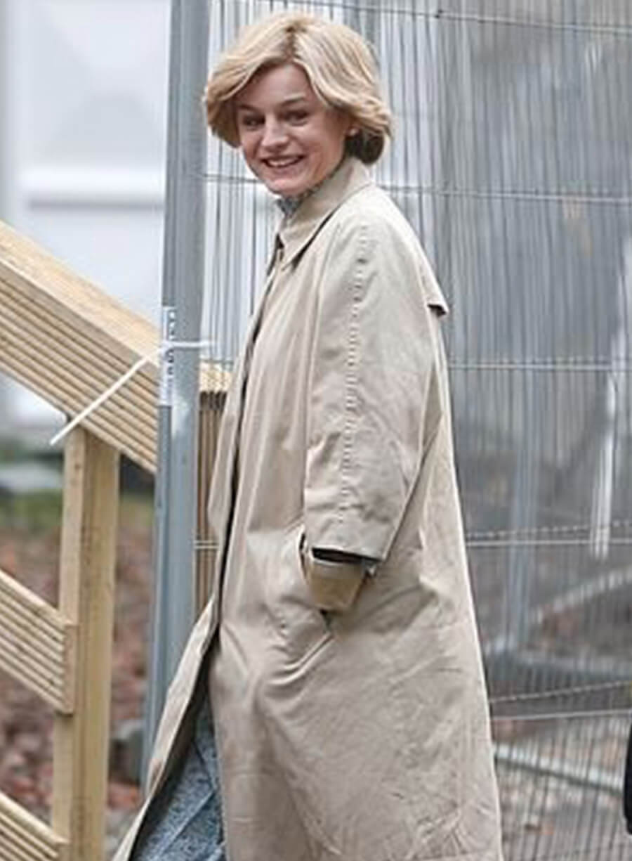 The Crown S04 Princess Diana Beige Trench Coat