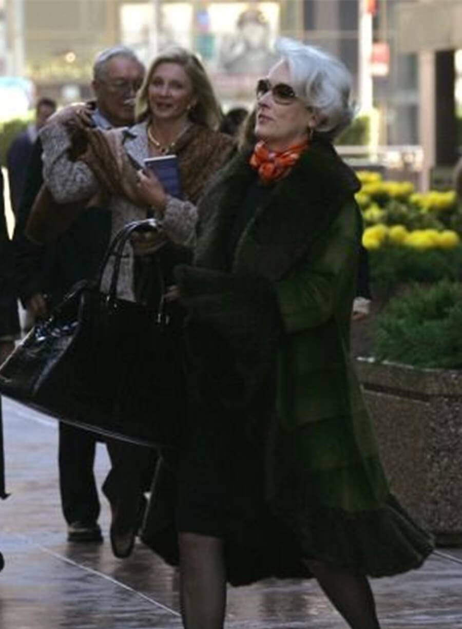 The Devil Wears Prada 2 Meryl Streep Miranda Priestly Green Fur Coat
