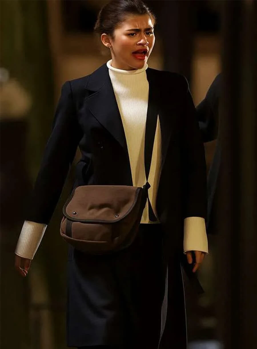 The Drama 2026 Zendaya Emma Harwood Black Coat