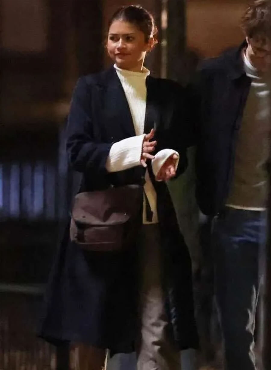 The Drama 2026 Zendaya Emma Harwood Black Coat