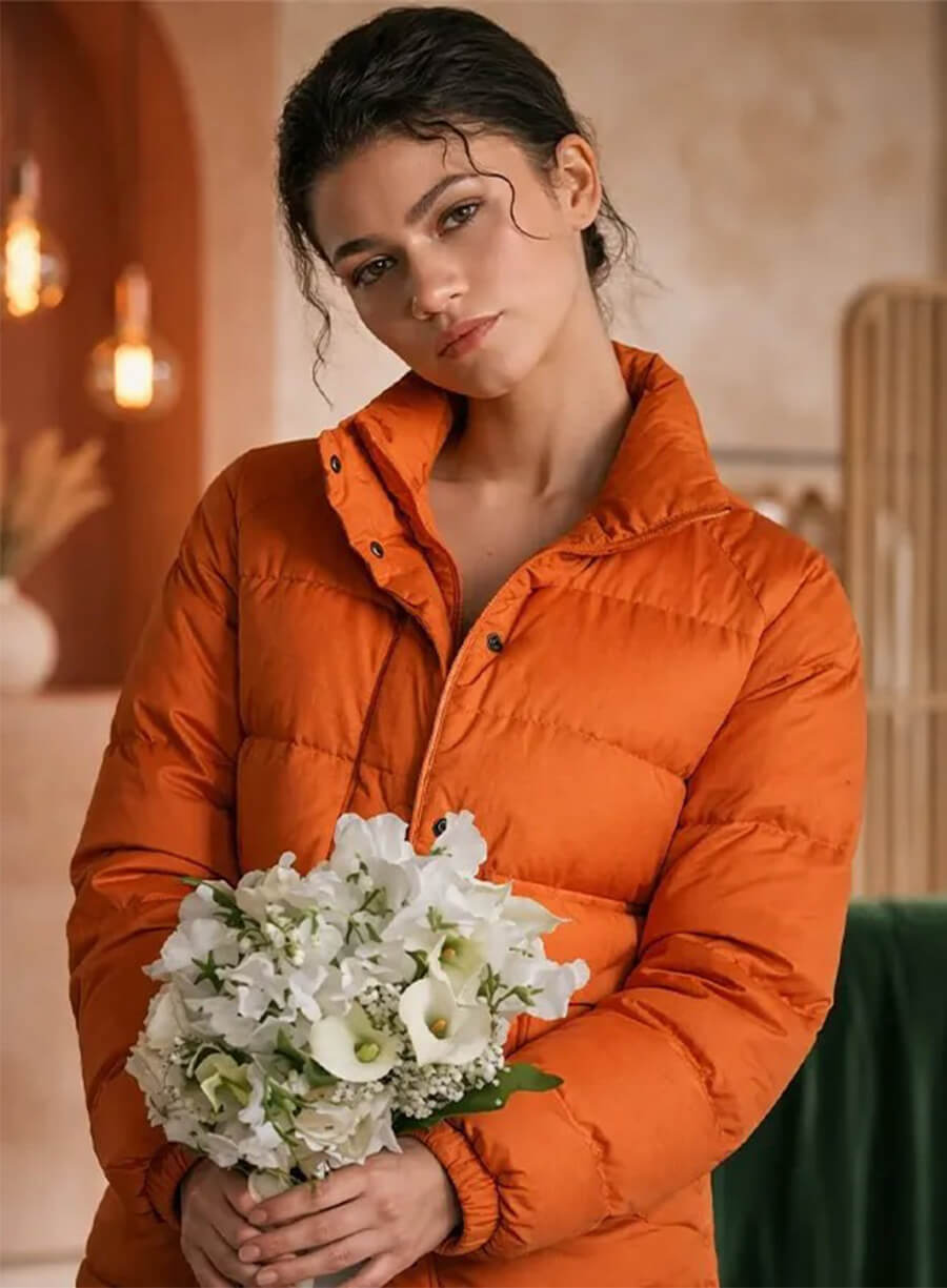 The Drama 2026 Zendaya Emma Harwood Orange Jacket
