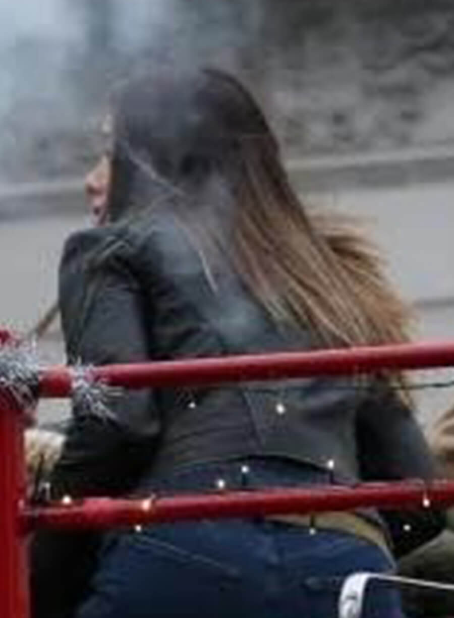 The Family Plan 2 Jessica Morgan Black Leather Jacket