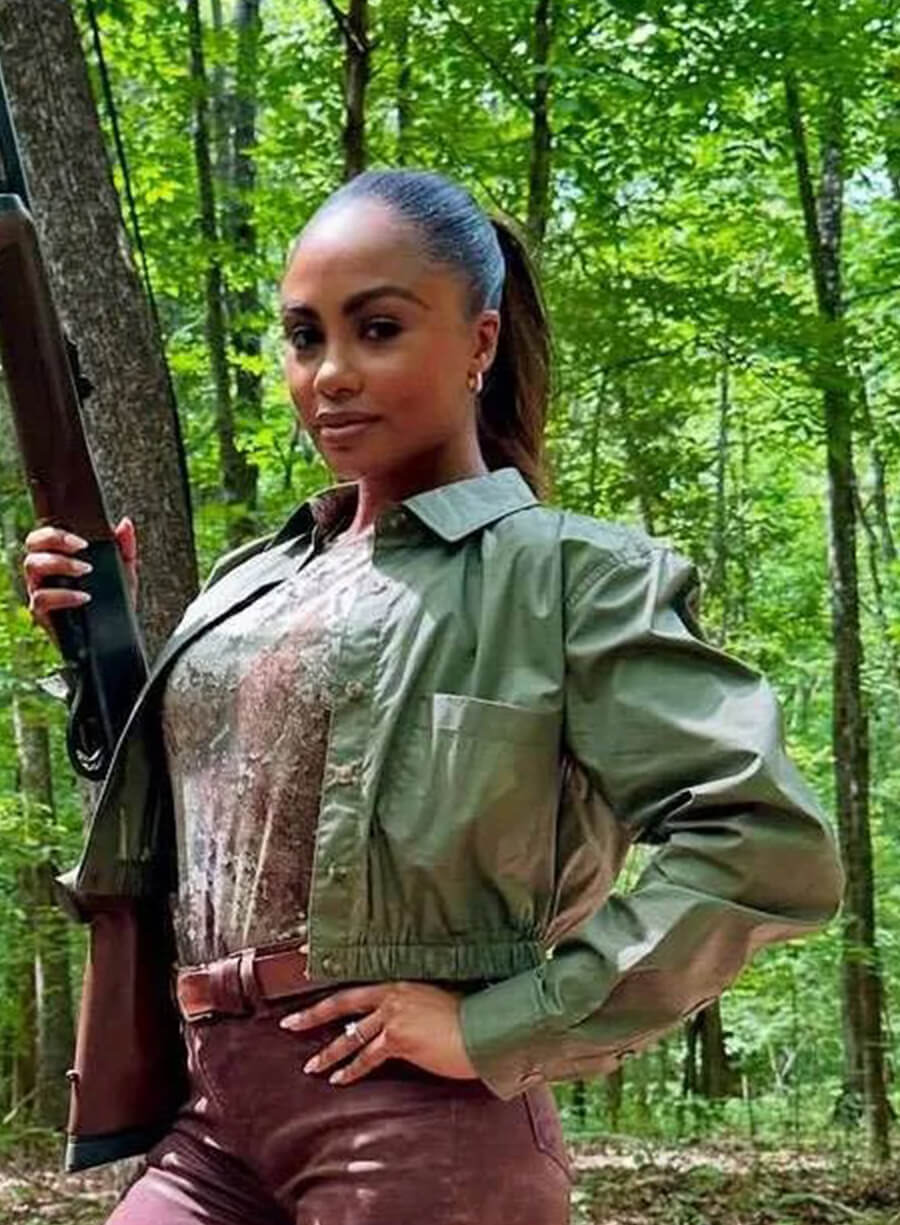 The Hunting Wives Joyce Glenn Monae Green Cropped Jacket