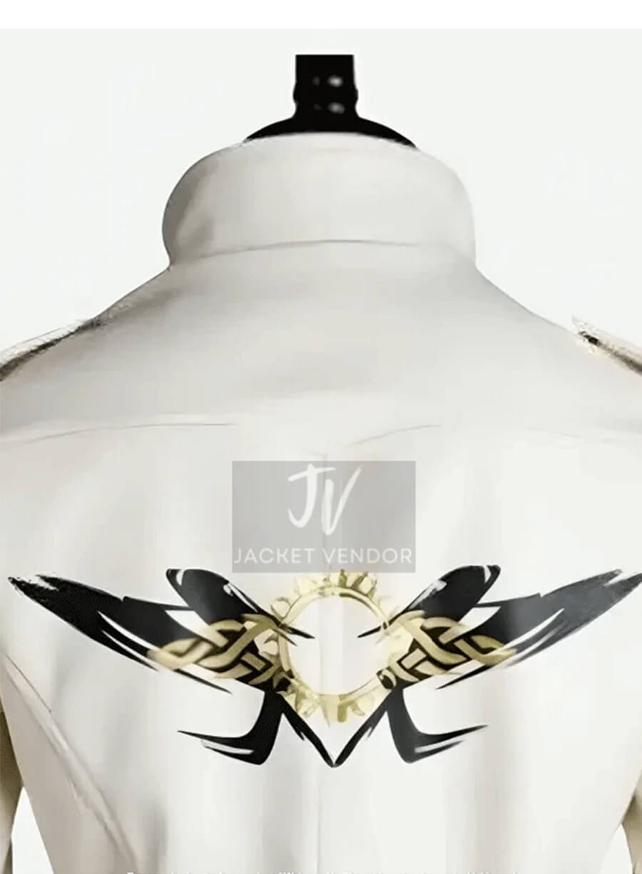 The King of Fighters XIV Kyo Kusanagi White Leather Cosplay Jacket